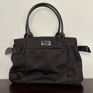 Kate Spade Black Nylon Black Patent Leather Lawrenceville Slim Kenny Tote